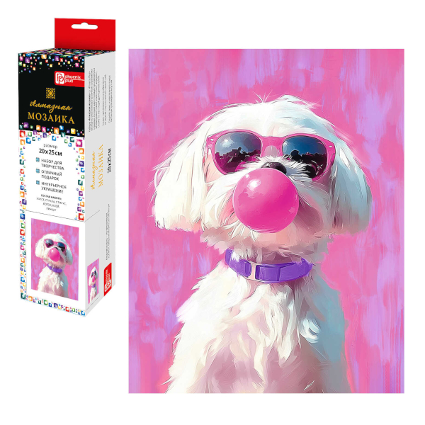 Алмазная мозаика Феникс+ 20*25см "Бабл-пес" 70793