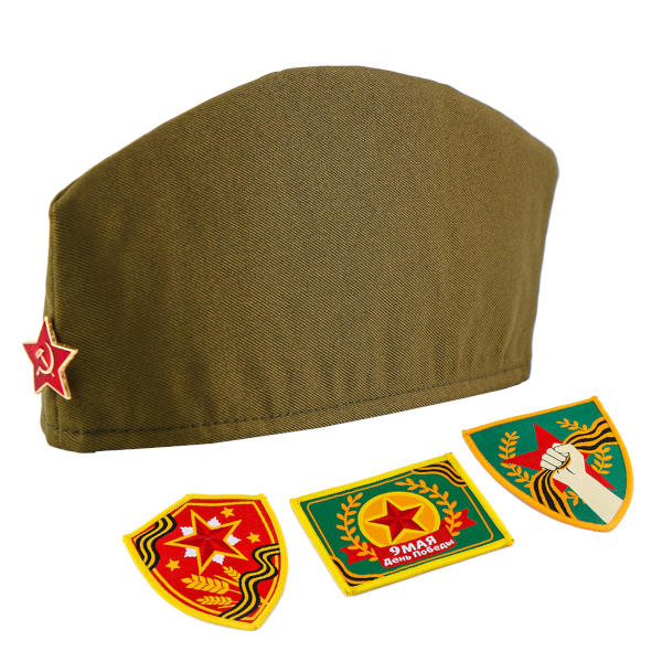 Пилотка детская со звездой, размер 52-54, 3 нашивки 10251108 Волшебная маска