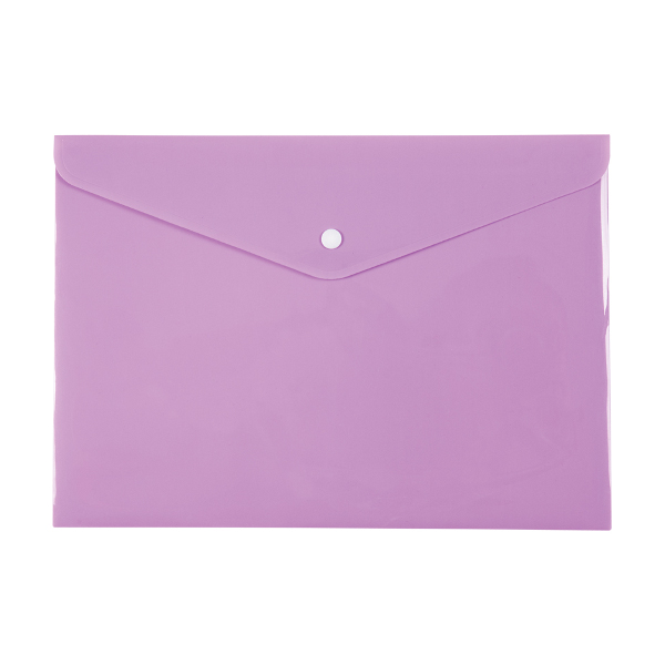Папка-конверт на кнопке А4, 1отд., 180мкм, сиреневая "Pastelini" 1412-36-A Axent