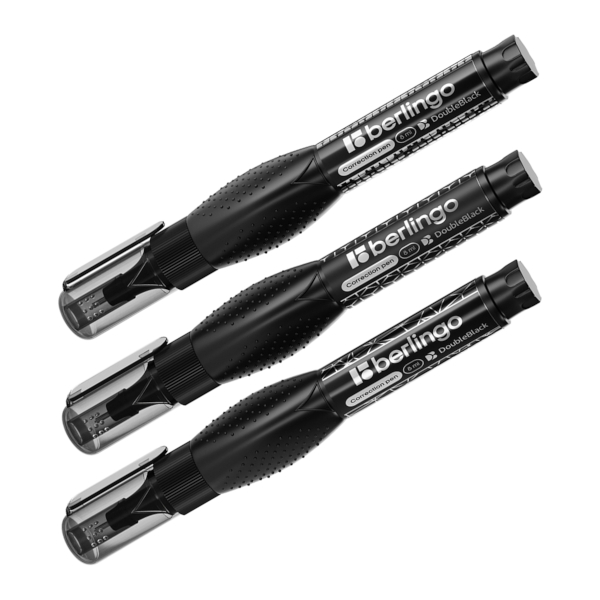 Корректор шариковый Berlingo "DoubleBlack" 8мл, метал. наконечник, ассорти KR_08005