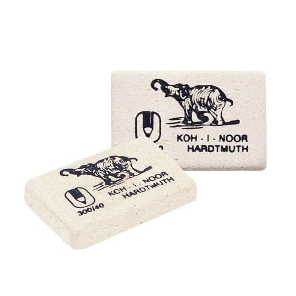 Ластик Koh-I-Noor "Elephant" прямоуг. 36*23*8мм, натур.каучук, белый 300/40