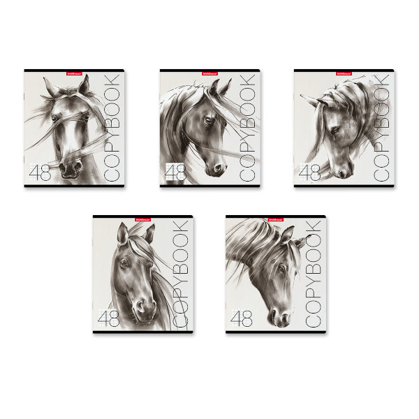 Тетрадь 48л А5+ клетка "Wild Horse" картон, ассорти 49632 Erich Krause