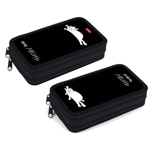 Пенал Hatber "Всё очень лень" 2отд., с табл.умножения 19*11см, на молнии NPn_47110