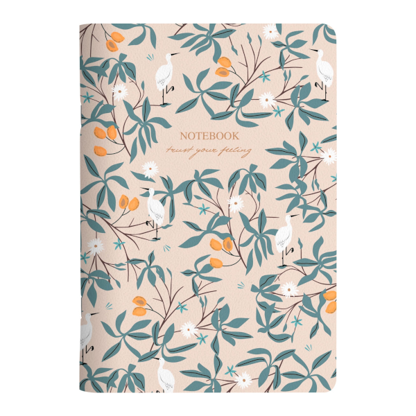 Тетрадь 48л А5+ клетка "Romance. Цапля" картон, рисунок N5285 Be Smart