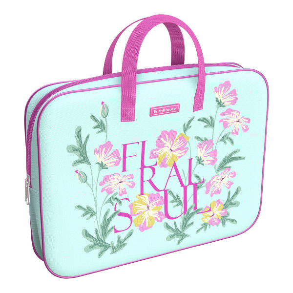 Папка с ручками А4+ 1отд., текстиль, молния "Floral Soul" 63047 Erich Krause