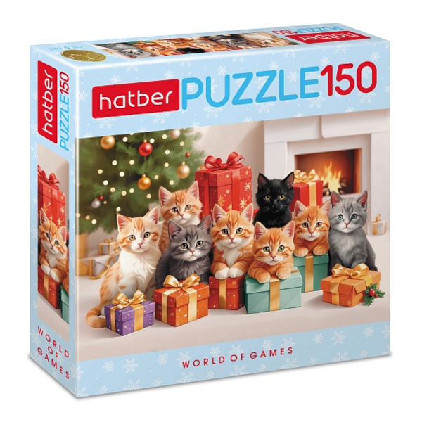 Пазлы 150 элем. дет. "Котята с подарками" А4 220*330мм 150ПЗ4_35270 Hatber