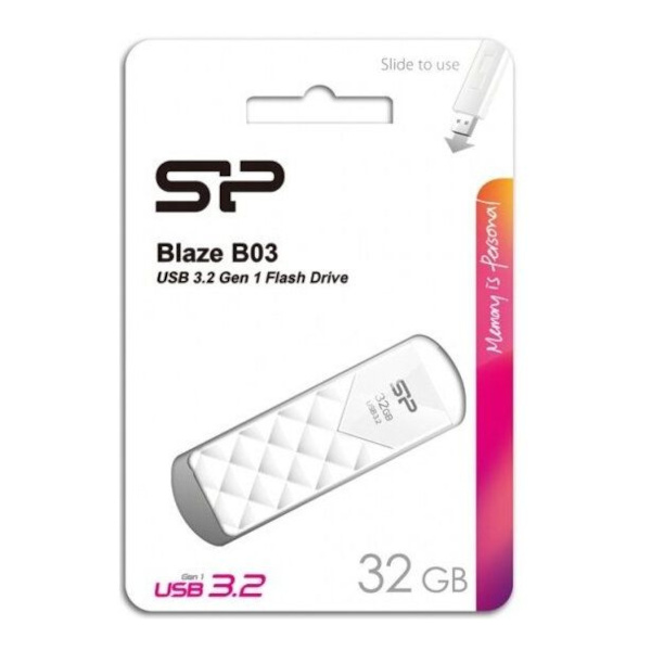 Память Flash Drive 32Gb USB 3.2 Silicon Power Blaze B03 белый SP032GBUF3B03V1W