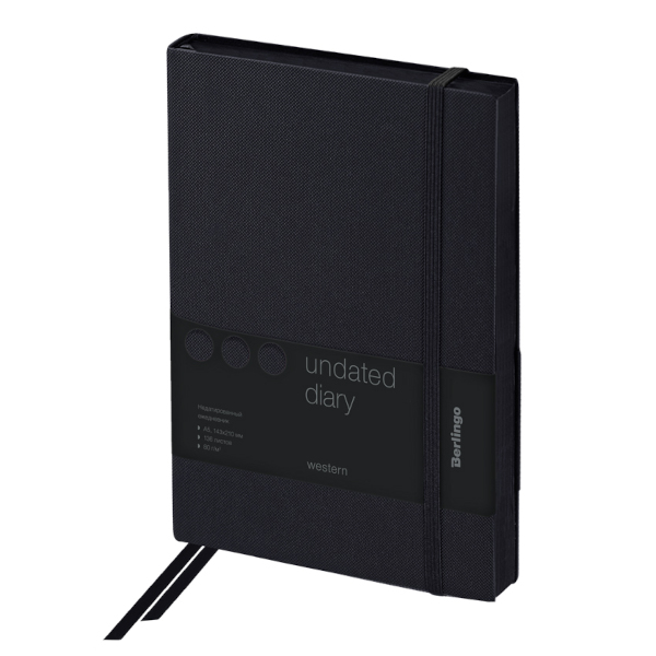 Ежедневник А5 не дат Berlingo "Western" интегр.обл., иск.кожа, черный UD0_85501