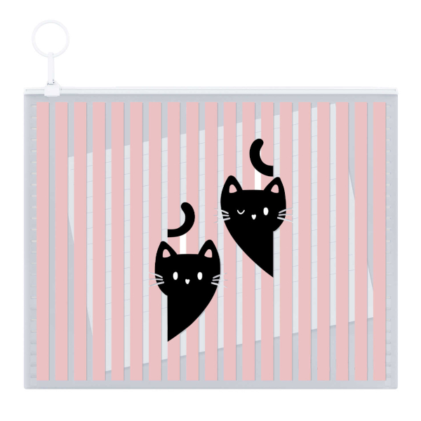 Папка на молнии "ZIP" А6 (160*120мм), пластик, 180мкм, рисунок "Два кота" 72236 Феникс+