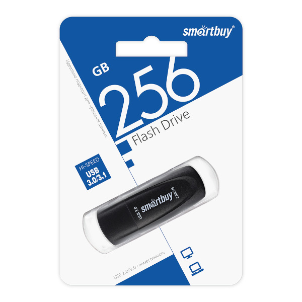 Память Flash Drive 256GB USB 3.0/3.1 SmartBuy Scout черный SB256GB3SCK