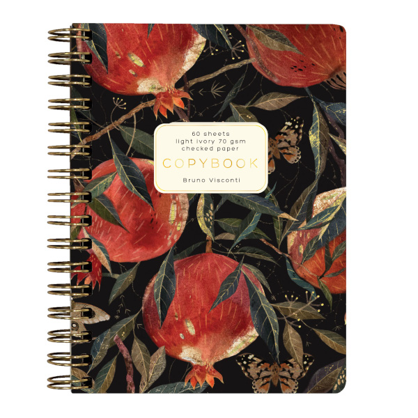 Блокнот А6 60л "Гранат" клетка, гребень, тв.обл., картон, рис 7-60-005/11 Bruno Visconti