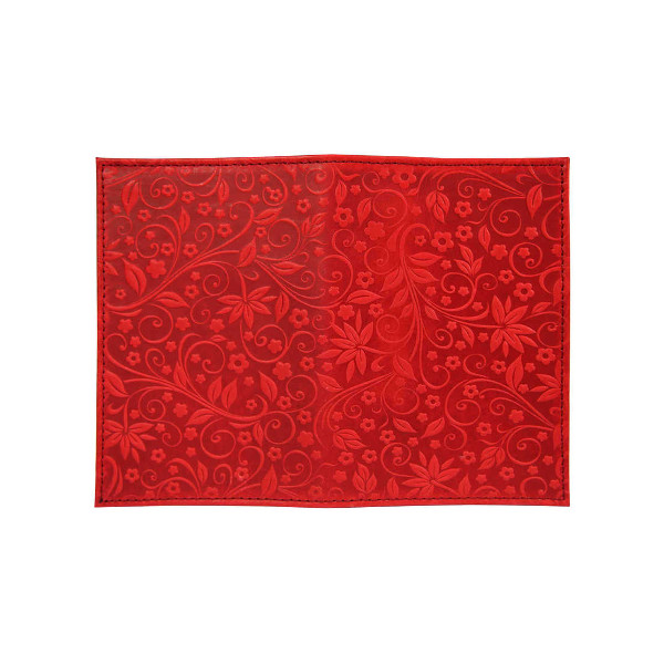 Обложка д/паспорта нат. кожа, красный, "Флаверс" 1,2-055-201-0 Imige