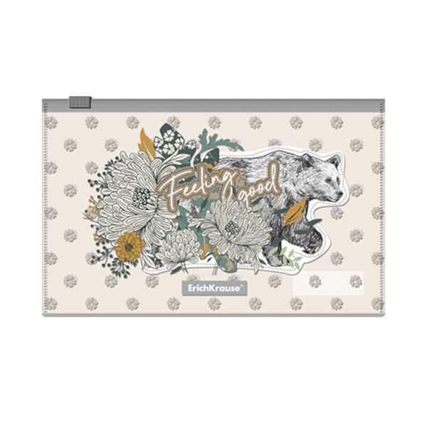 Папка на молнии "ZIP" С6, пластик, 160мкм, рисунок "Natural Life" 54062 Erich Krause