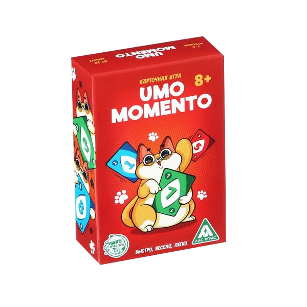 Игра карточная "UMO MOMENTO" с котиком, ЛАС ИГРАС, 7263053