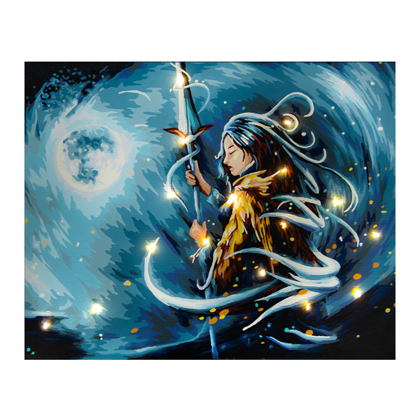 Картина по номерам ФРЕЯ 40*50см "Укротительница волн" со светодиодами PNB/PLDD-166