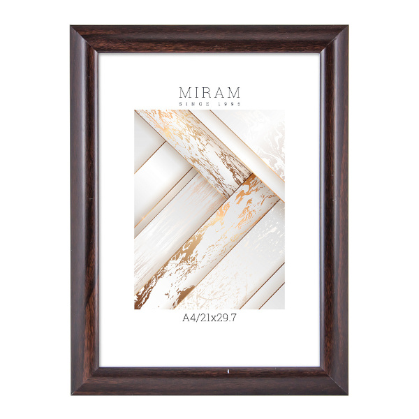 Фоторамка 21*29,7 пластик, багет 27мм, венге, вставка пластик 647246-А4 МИРАМ