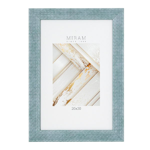 Фоторамка 20*30 пластик, багет 30мм, голубой, вставка пластик 651798-8 МИРАМ