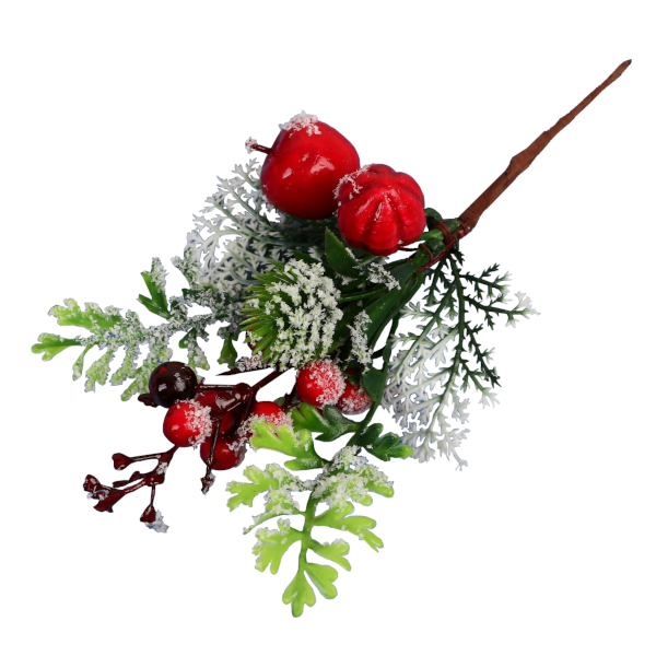 Декор "Еловая ветка. Грезы" хвоя, ягоды, иней 19см 9698919 Зимнее волшебство