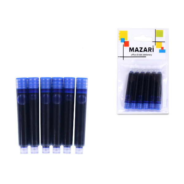 Чернильный патрон MAZARI ТМ для перьевой ручки, синий M-7941-6орр-70 (6шт)