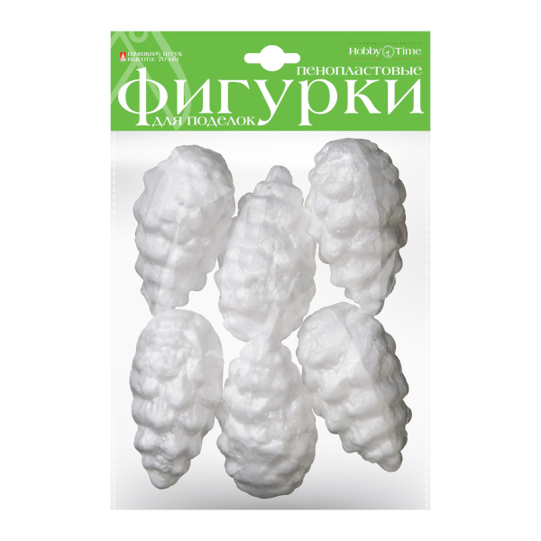 Заготовка для декора пенопласт "Шишки" 7см (6шт) 2-206/02 HOBBY TIME