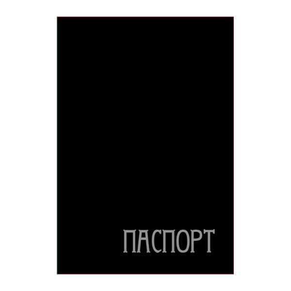 Обложка д/паспорта "Паспорт" ПВХ, черный 5177 Квадра