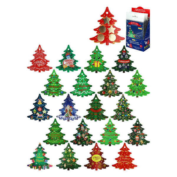 Подвесное украшение с предсказанием "Ёлочки" 90*100мм НУ-5973 Миленд 1 шт