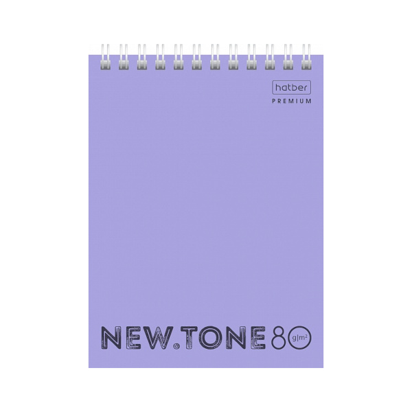 Блокнот А6 80л "NEWtone Pastel"  клетка, гребень, мягк.обл., картон, лаванда 80Б6лA1гр_05019 Hatber