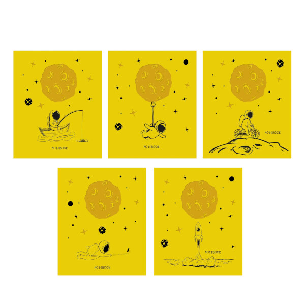 Тетрадь 48л А5 клетка "Total yellow. Moon" картон, ассорти ТКБТ488471 Listoff