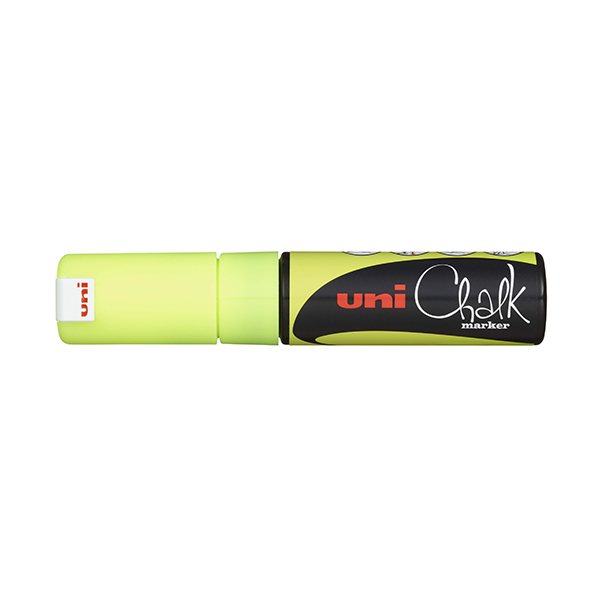 Маркер меловой 8мм, мелов. осн., скош., желтый, пласт. корп. Chalk PWE-8К UNI