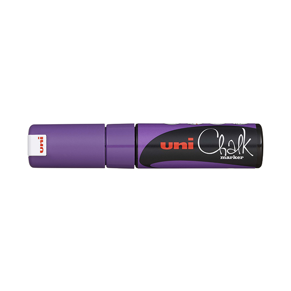 Маркер меловой 8мм, мелов. осн., скош., фиолетовый, пласт. корп. Chalk PWE-8К UNI