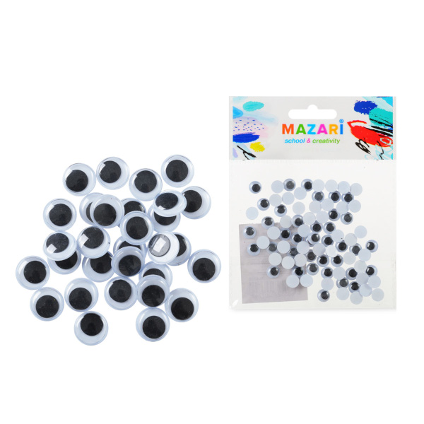 Декоративные элементы "Подвижные глазки" набор №1, 8мм (80шт) M-4320 MAZARI ТМ