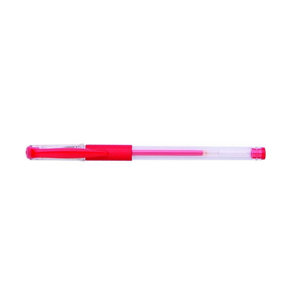 Ручка гелевая 0,5мм, красный, грип, прозрач. корп. D00223 Dolce Costo