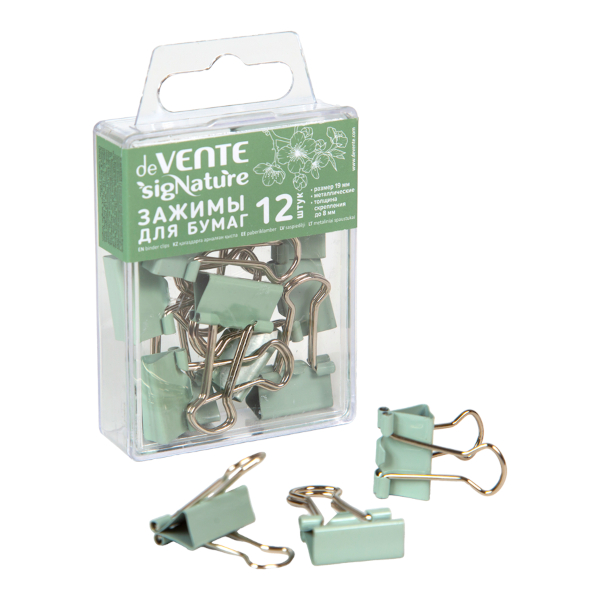 Зажим 19мм оливковый "sigNATURE" 4131504 (1уп*12шт) deVENTE
