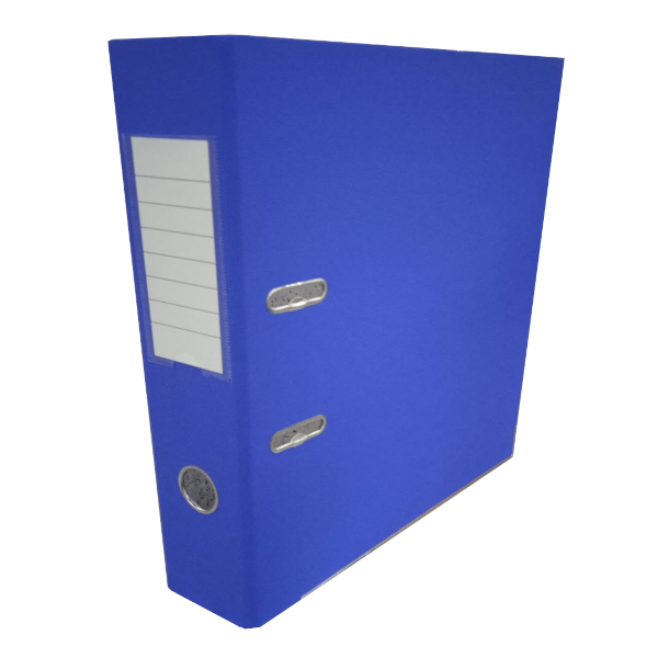 Папка-регистратор А4, 75мм, разбор., картон/ПВХ, карман, кант, синий 2400103