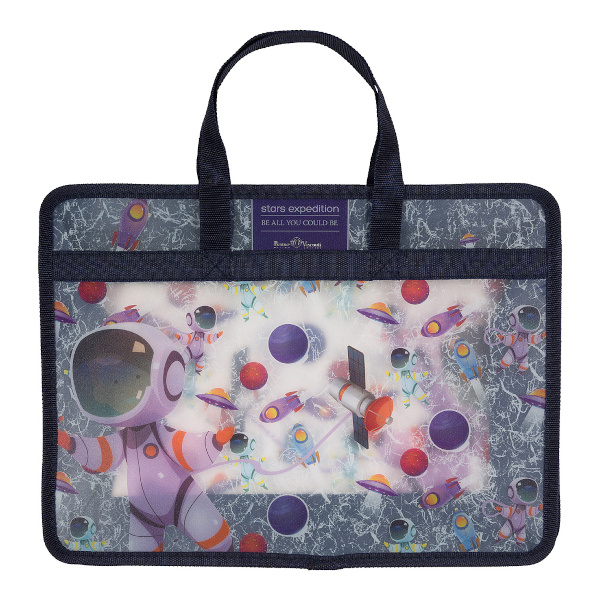 Папка с ручками А4 1отд., пластик, молния "Космос" 14-034/12 Bruno Visconti