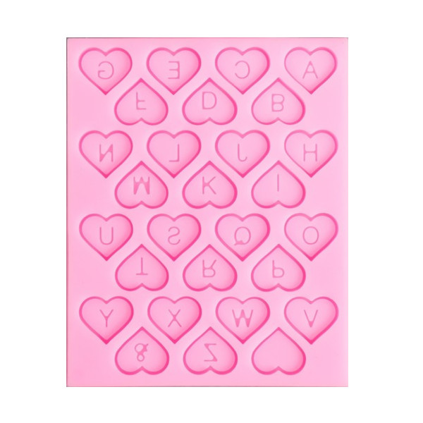 Молд силикон "Сердечки с буквами" 9,5*12см 9107916