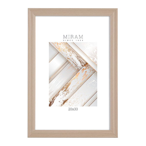 Фоторамка 20*30 пластик, багет 20мм, светлое дерево, вставка пластик 640245-8 МИРАМ