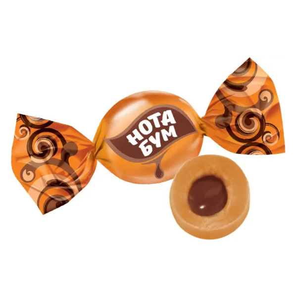 Ирис жевательный "Нота Бум с ореховой начинкой" 500г НК160 КДВ