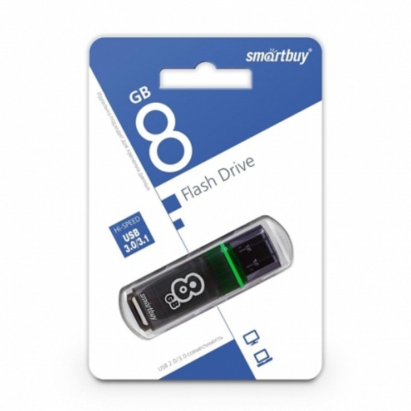 Память Flash Drive 8Gb USB 3.0 SmartBuy Glossy series dark grey SB8GBGS-DG