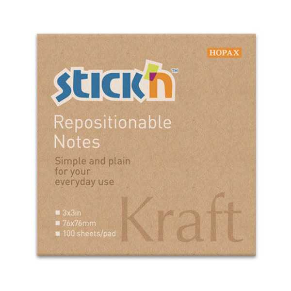 Липкий блок Stick`n "Kraft Notes" 76*76мм, 100л, крафт 21639