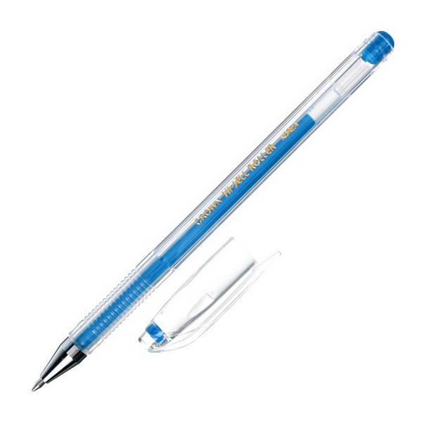 Ручка гелевая 0,7мм, голубой, прозрач. корп. "Hi-Jell. Color" HJR-500HB Crown