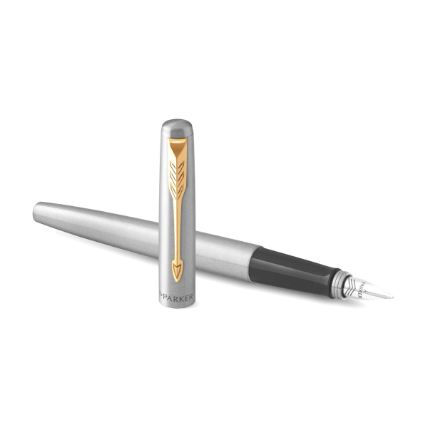 Ручка перьевая PARKER "Jotter Stainless Steel GT" синий патр., 1,0мм, корп. нержав. сталь 2030948