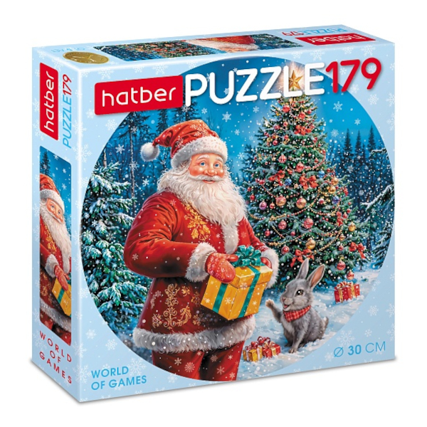 Пазлы 179 элем. дет. "Праздник у елочки" круглый, d-300мм 179ПЗк4_35278 Hatber