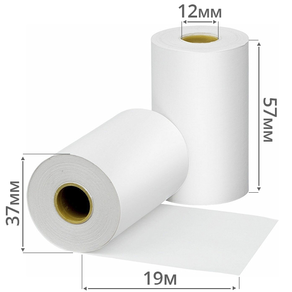 Кассовая лента 57мм*19м, втулка 12мм, 44 гр/м2 Klammer
