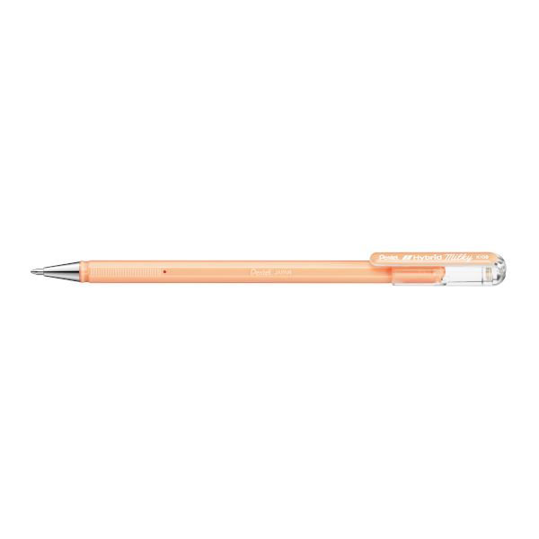 Ручка гелевая 0,8мм, оранжевый, оранж. корп. "Hybrid Milky" K108-PF Pentel
