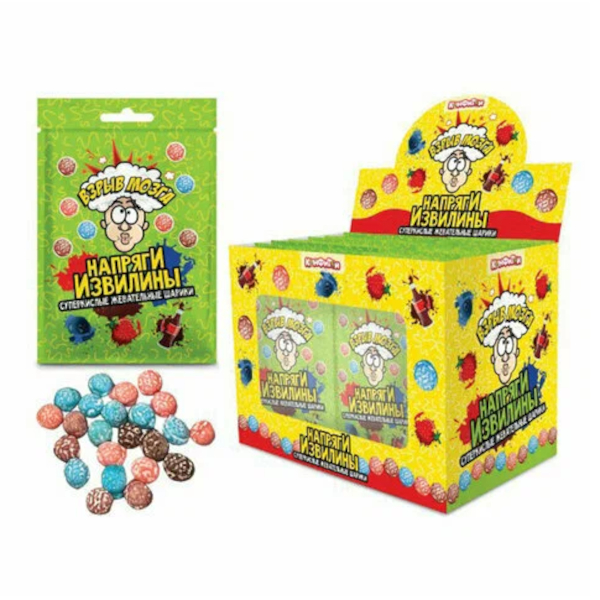 ВЗРЫВ МОЗГА "Напряги извилины" кислые жевательные шарики, 12гр Конфитой КТ94995