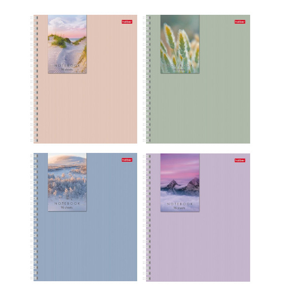 Тетрадь 96л А5 клетка/гребень "Primavera" картон, ассорти 7-96-1352 Альт