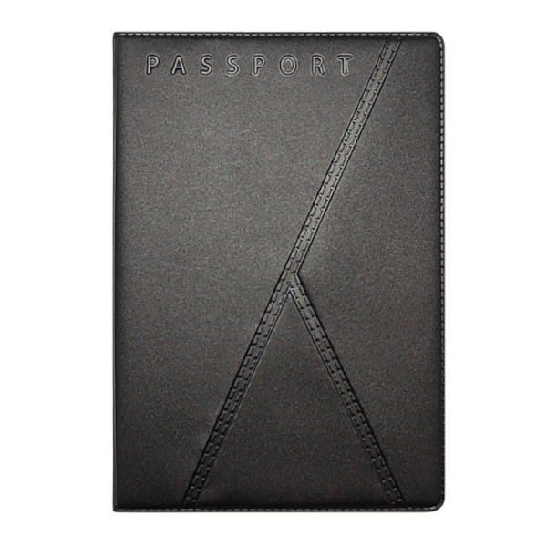 Обложка д/паспорта "Трио" ПВХ, черный 2203.ТР-107 ДПС