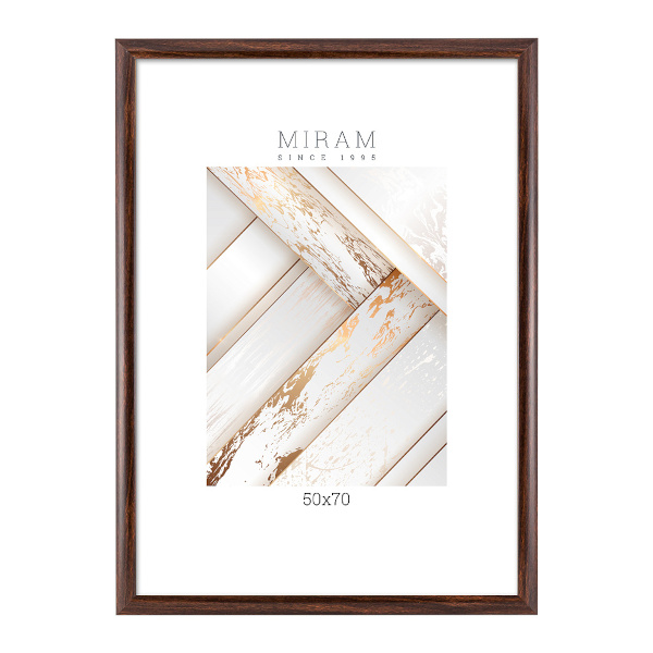 Фоторамка 50*70 пластик, багет 27мм, венге, вставка пластик 647246-20 МИРАМ