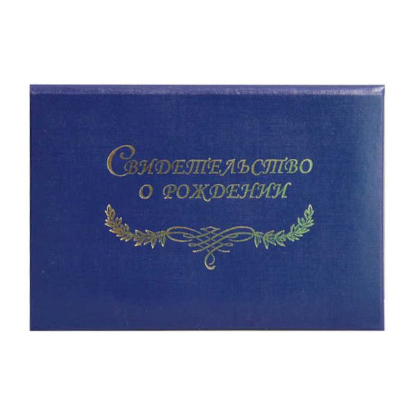 Папка с файлом для свид.о рождении, бумвинил А5 (пухлая), синяя СРБ5-203н Imige